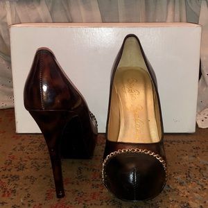 Leopard Chain platform Heels